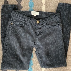 Stiletto Ankle Skinny Jeans Black Leopard